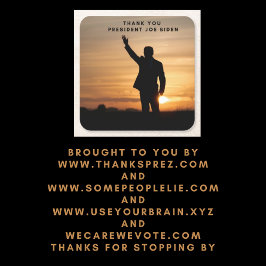 Dank u President Joe Biden Kartonnen Onderzetters