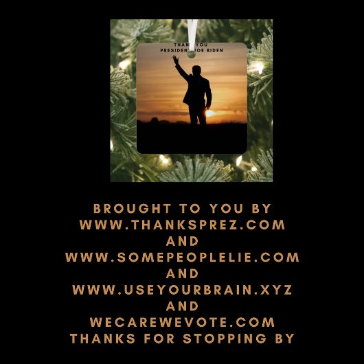 Dank u President Joe Biden Metalen Ornament