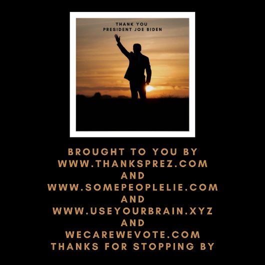 Dank u President Joe Biden Perfect Poster