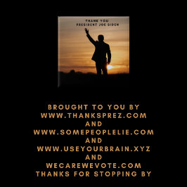 Dank u President Joe Biden Vierkante Button 5,1 Cm