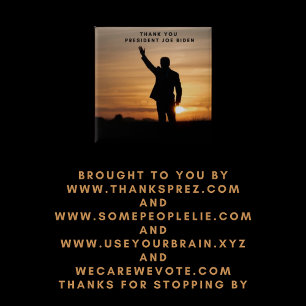 Dank u President Joe Biden Vierkante Button 5,1 Cm