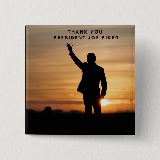 Dank u President Joe Biden Vierkante Button 5,1 Cm (Voorkant)