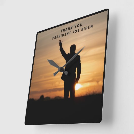 Dank u President Joe Biden Vierkante Klok (Hoek)