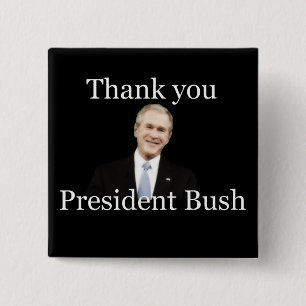 Dank u President Struik Vierkante Button 5,1 Cm