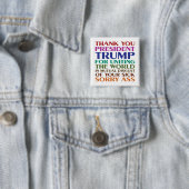 Dank u President Trump - Anti Trump Vierkante Button 5,1 Cm (In situ)