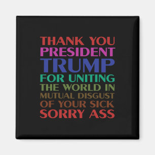 Dank u president Trump dat u de wereld verenigt -  Magneet