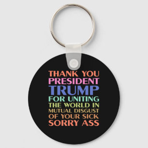 Dank u president Trump voor het verenigen van de w Sleutelhanger