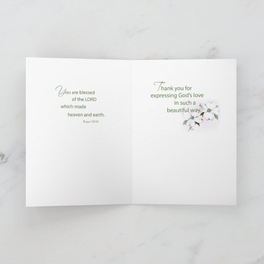 Dank u priester, Dogwood Blossom Bedankkaart (Binnen)