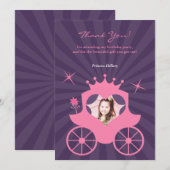 Dank u prinses fotokaart bedankkaart (Voorkant / Achterkant)
