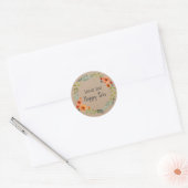Dank u Product Bloemenkrans Craft Ronde Sticker (Envelop)