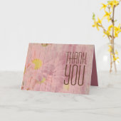 Dank U Professionele Roze Gouden Bloem Minimalist Kaart (Gele Bloem)