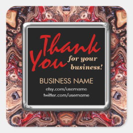 Dank u Psychedelic Grain Busines Square sticker