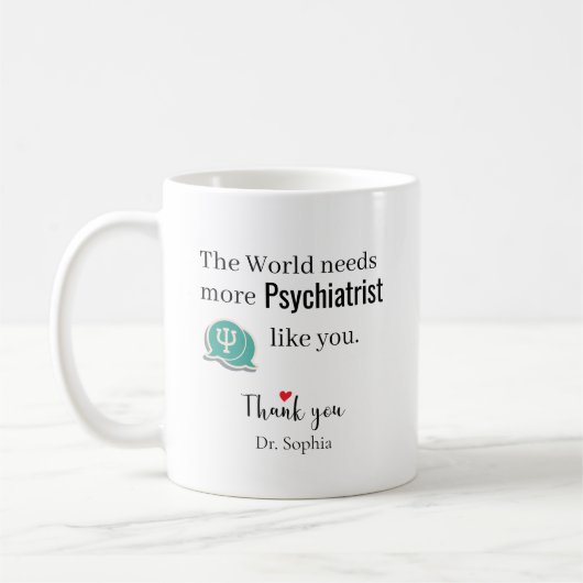 Dank U Psychiatrist Aangepaste Naam Koffiemok (Links)