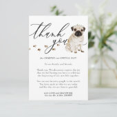 Dank u Pug puppy hond bruiloft Informatiekaartje (Staand voorkant)