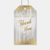 Dank u Pure Wit Satijn en Goud Cadeaulabel (Voorkant)