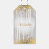 Dank u Pure Wit Satijn en Goud Cadeaulabel (Achterkant)