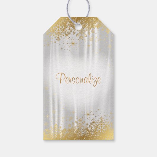 Dank u Pure Wit Satijn en Goud Cadeaulabel (Achterkant)