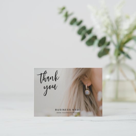 Dank u QR Code Logo Foto Modern Business Visitekaartje (Staand voorkant)