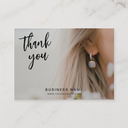 Dank u QR Code Logo Foto Modern Business Visitekaartje (Voorkant)