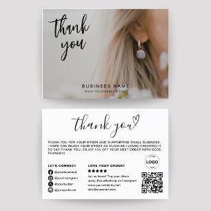 Dank u QR Code Logo Foto Modern Business Visitekaartje