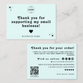 Dank u QR Code Logo Korting Laat een Review Visitekaartje (Voorkant / Achterkant)