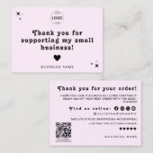 Dank u QR Code Logo Korting Laat een Review Visitekaartje (Voorkant / Achterkant)