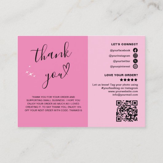 Dank u QR Code Logo Modern Social Media Busin Visitekaartje (Achterkant)
