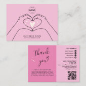 Dank u QR Code Logo Modern Social Media Busin Visitekaartje (Voorkant / Achterkant)