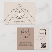 Dank u QR Code Logo Modern Social Media Visitekaartje (Voorkant / Achterkant)