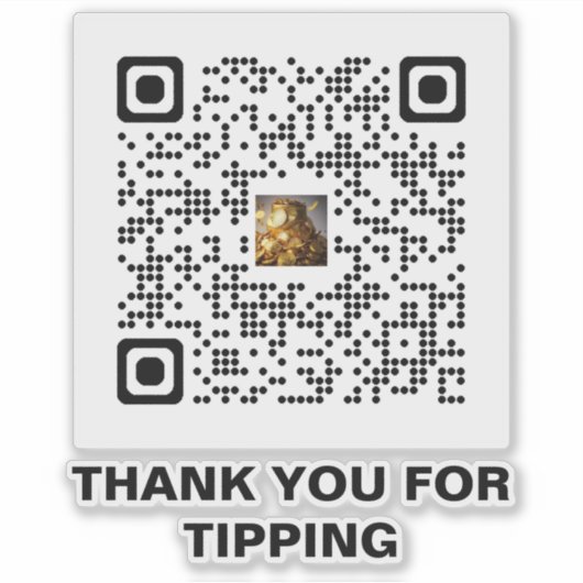 Dank u QR Code Sticker - Bedankt voor uw tip! (Voorkant)