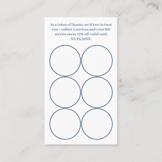 Dank u QR-code - Wit Blauw Kleine Onderneming Klantenkaartje (Achterkant)