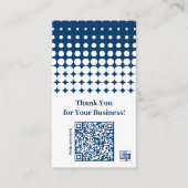Dank u QR-code - Wit Blauw Kleine Onderneming Klantenkaartje (Voorkant)