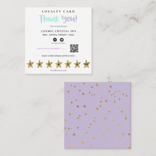 ** Dank u QR Reward Pastel Flat Loyalty Kaart (Voorkant / Achterkant)