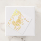 Dank u Quinceañera Silhouet Gouden Folie Harten Bedankjes Labels (Met doos)