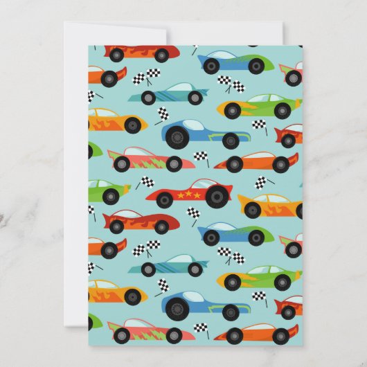 Dank u Racecar Verjaardagsfeestje Kinder auto's Bedankkaart (Achterkant)