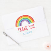 Dank u Rainbow Kids Verjaardagsfeestje Ronde Sticker (Envelop)