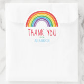 Dank u Rainbow Kids Verjaardagsfeestje Ronde Sticker (Tas)