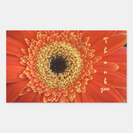 dank u rechthoekige sticker (Voorkant)