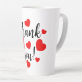 Dank u Red Hearts Latte Mok (Rechterhoek)