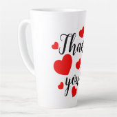 Dank u Red Hearts Latte Mok (Linkerhoek)