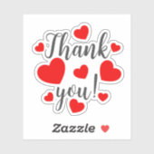 Dank u Red Hearts Sticker (Vel)
