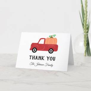 Dank u Red Truck Pompoen Familie Dankbaarheid Kaar Feestdagen Kaart