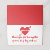 Dank u Red White Heart Wedding Jubileum Liefde Plaatskaartje (Buitenkant ongevouwen)