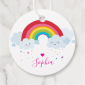 DANK U regenboog letters  felle kleuren Bedankjes Labels (Voorkant)