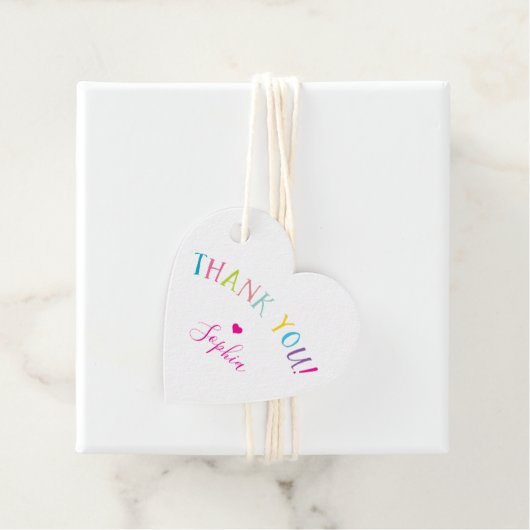 DANK U regenboog letters  felle kleuren Bedankjes Labels (In situ)