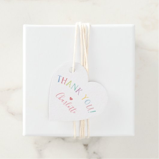 DANK U regenboog letters  pastel kleuren Bedankjes Labels (In situ)