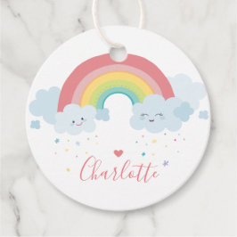 DANK U regenboog letters  pastel kleuren Bedankjes Labels