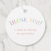 DANK U regenboog letters  pastel kleuren Bedankjes Labels (Achterkant)