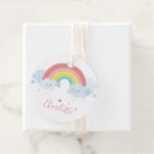 DANK U regenboog letters  pastel kleuren Bedankjes Labels (In situ)