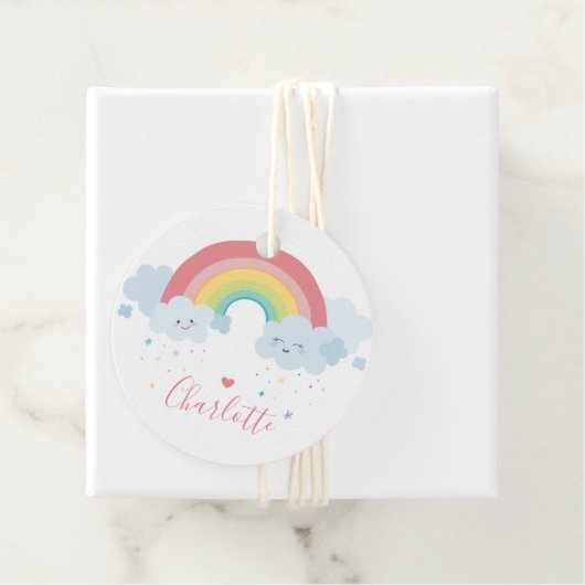 DANK U regenboog letters  pastel kleuren Bedankjes Labels (In situ)